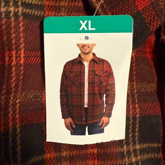New Jachs NY Mens Red Plaid Flannel Shirt Long Sleeve Button Up Sz XL Cabincore - Picture 2 of 6